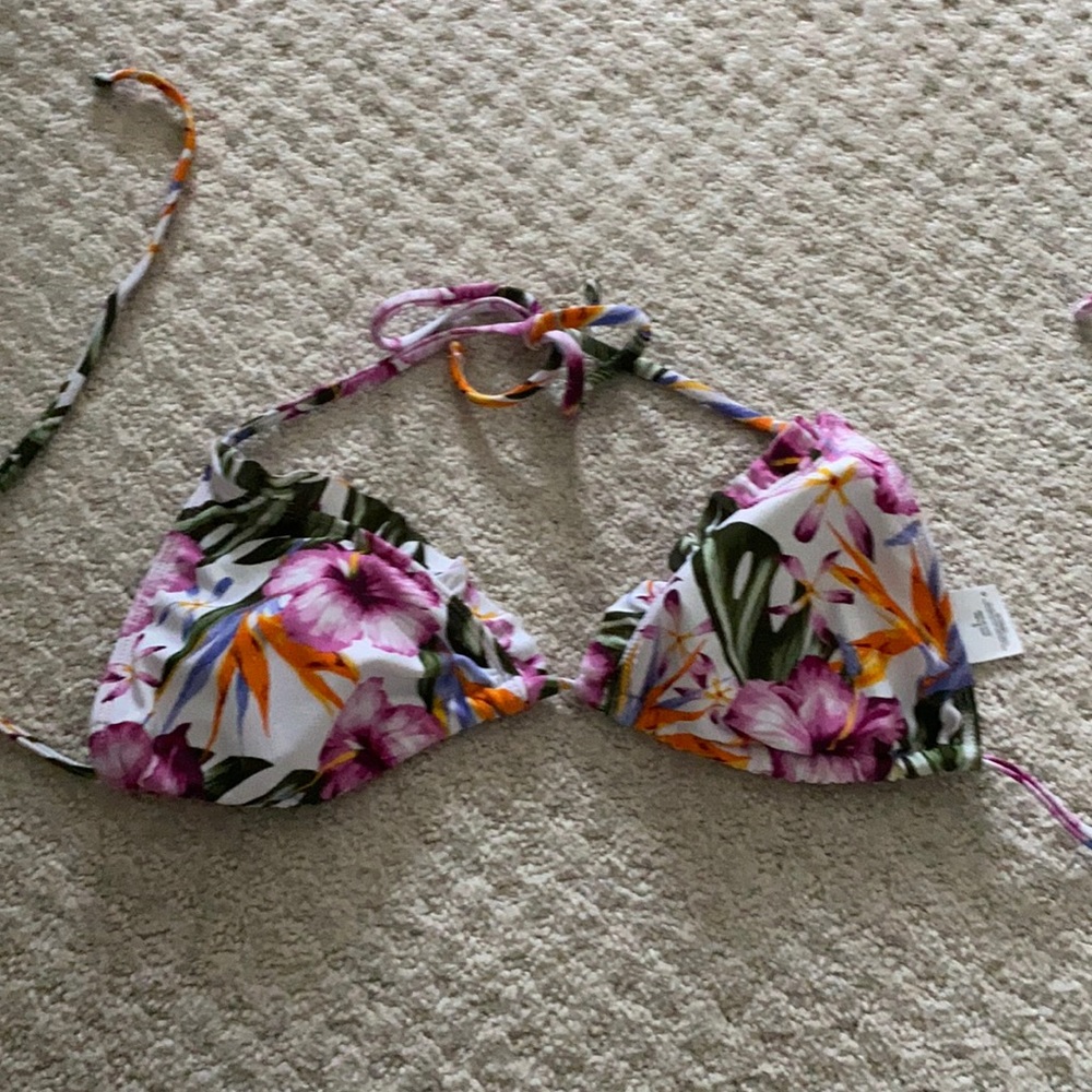 Floral bikini tie top